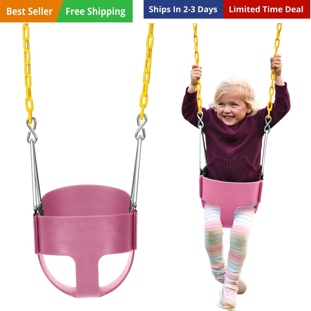 Heavy-Duty High Back Full Bucket Toddler Swing Seat | Coated Chains Fully Ass…