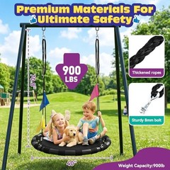 Saucer Swing for Kids & Adults, 900lbs Weight Capacity Heavy Duty Tree 40 Inch