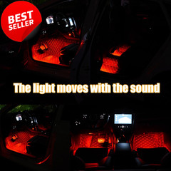 Car LED Interior Lights RGB 48 LED App Control Sound Active USB Kit – US