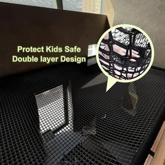 Kids Climbing Cargo Net 6.5×9.8 ft Polyester Playground Safety Net Black