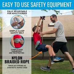 Hyponix Zip Lines for Kids and Adults Outdoor up to 350 Lbs – 180 ft – 15 Min…