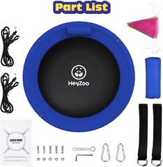 Deluxe Blue Tree Swing with Comfort Pillow, 900lbs Capacity for Kids & Family