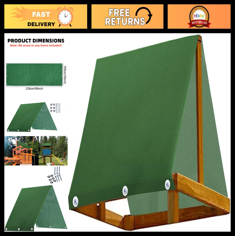 Replacement Swing Canopy 43″x90″ | Waterproof UV Protection Tarp for Outdoor Pla