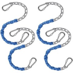 Heavy Duty 4-Pack 65″ Stainless Steel Swing Chains with Grip Sleeves & Quick Con
