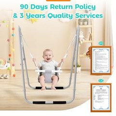 Baby Swing Set for Toddlers 6-36 Months, Foldable & Portable Swing for Gray