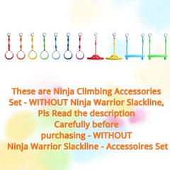 Craft Ninja Warrior Obstacle Course Accessories Kids Outdoor Play – 7pc Rings…