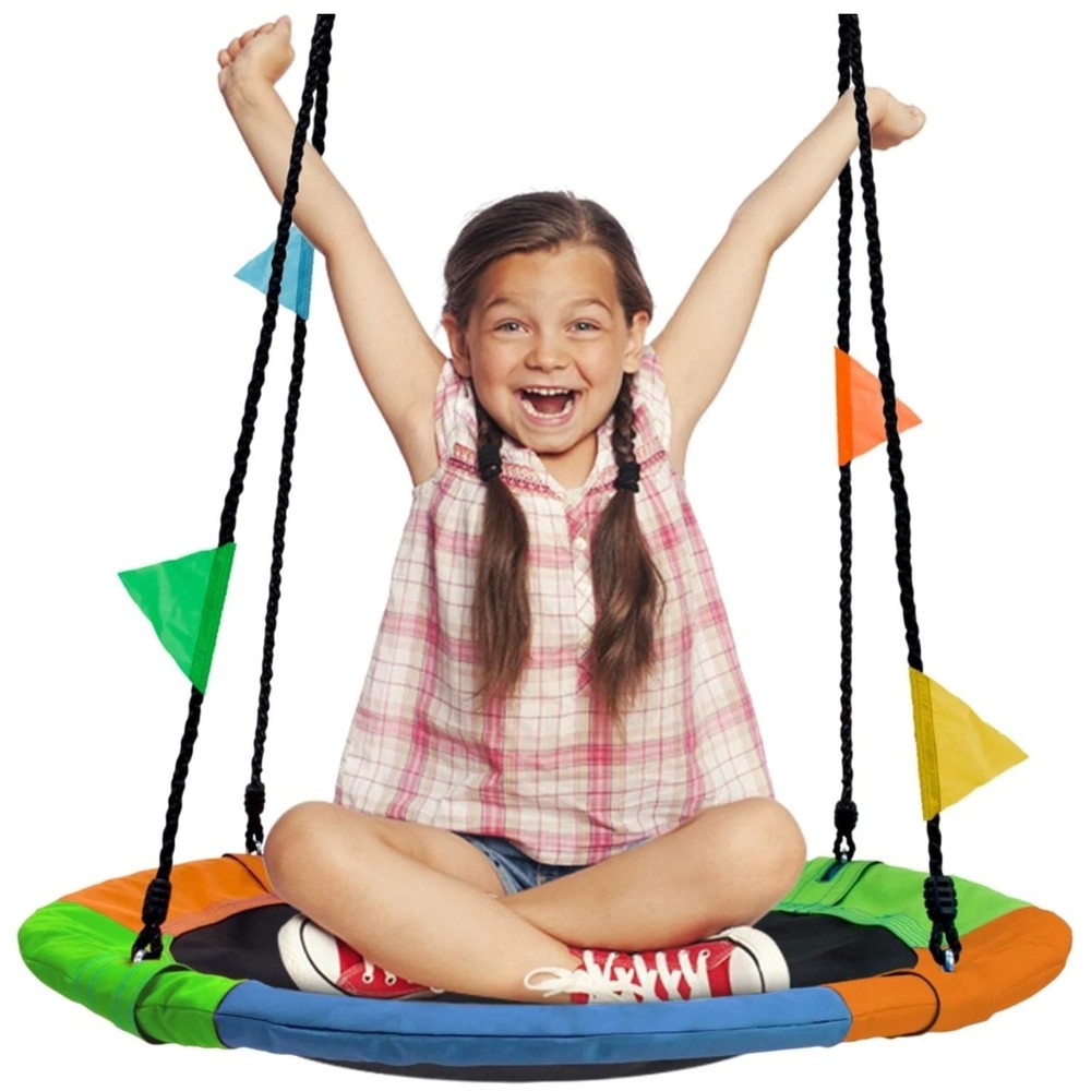 Kids Outdoor Tree Swing – 220lbs Capacity, Adjustable Ropes