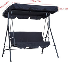 Swing Canopy Replacement Top, 3 Seat Outdoor Patio Swing Canopy Replacement Cove