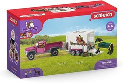 Kids Horse Club Truck Trailer 38pc – Realistic Animal Toy, Groomer, Saddle