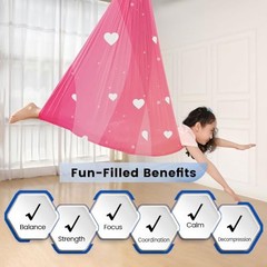2-Layer Safe 360° Swivel Sensory Swing for Kids Adults Pod Swing Pink Dream