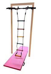6 Pc Doorway Gym Kids Set Swing Chair, Trapeze, Ladder, Net, Pullup, Playground.