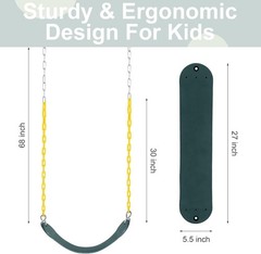 2-Pack Heavy Duty Plastic Swing Seats with Chains for Kids Up to 250lbs