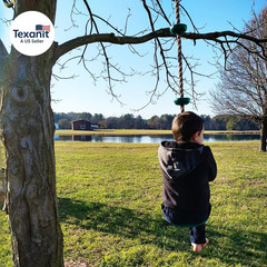 Climbing Rope with Platforms and Disc Swing Seat Set Playground Accessories Incl