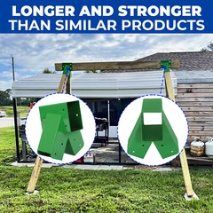 (Set of 2) Brackets 1-2-3 A-Frame Swing Green Powder-Coated Heavy Duty Steel