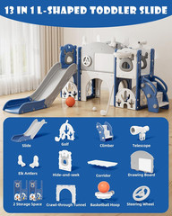 XJD 13 in 1 Toddler Slide Set, Kids Slide for Toddlers Age 1+, New Upgrade with