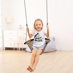 Hand-Knitting Toddler Swing, Swing Seat for Kids with Adjustable Ropes, Littl…