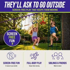 Ninja Warrior Obstacle Course for – Ultimate Outdoor Fun 2×55 Ft Ninja Slackl…