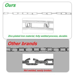 2 Pack Hammock Chain Set, Hanging Porch Swing Extension Chain Kit with Insura…