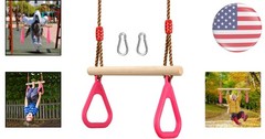 Kids Trapeze Bar with Gym Rings – Heavy-Duty & Adjustable for Endless Adventures