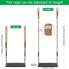 SELEWARE Heavy Duty Swing Seat for Kids & Adults, Non‑Slip Flat Plastic Tree …