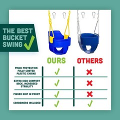 Premium High Back Full Bucket Toddler Swing Seat with Finger Grip, Plastic Co…
