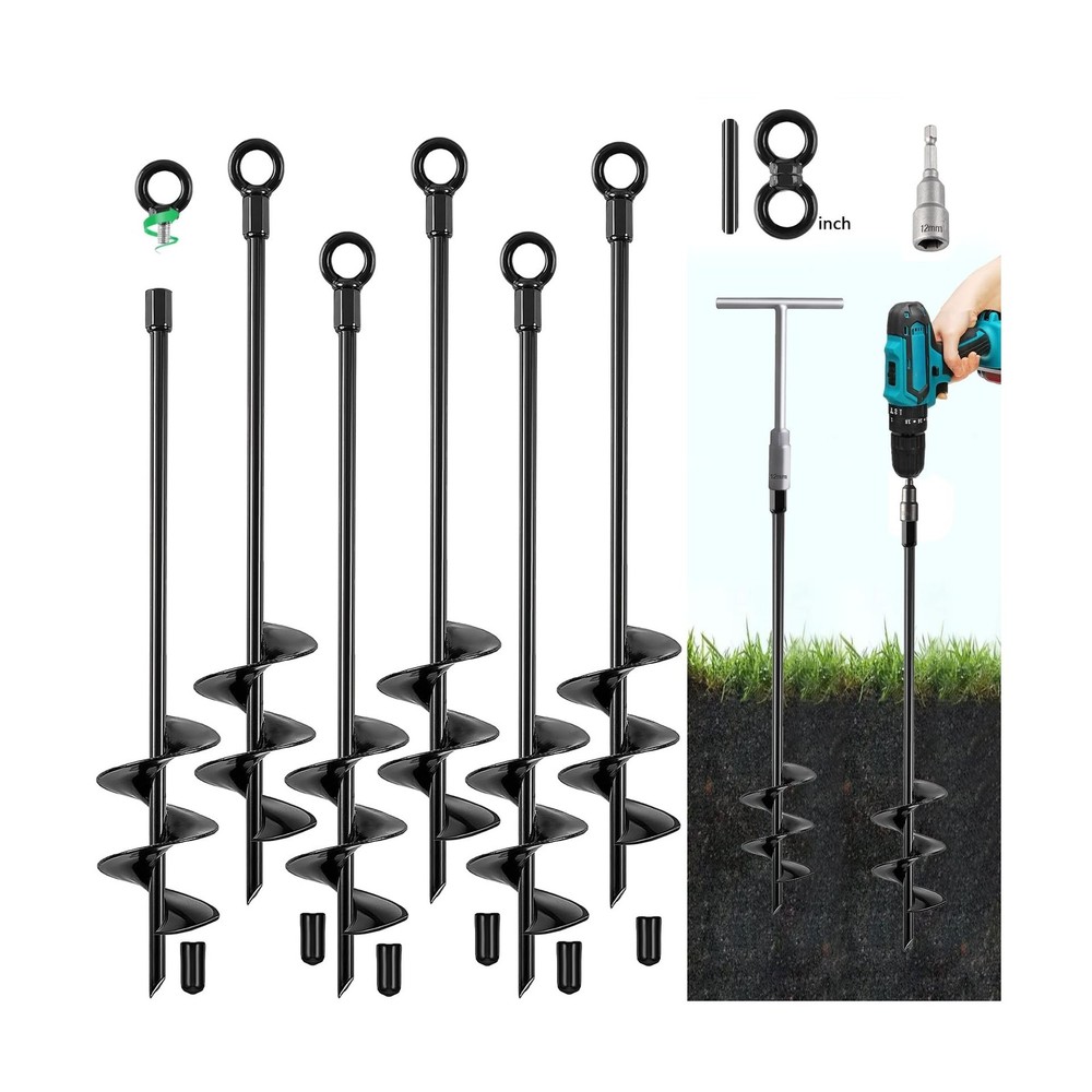 Fabulas Ground Anchors Screw in, 18 Inch Heavy Duty Swing Set G… FAST USA SHIP