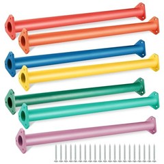 7 Colors 22 Inch Steel Monkey Bars Ladder Rungs Set for 22 Inch Long 28 Pack