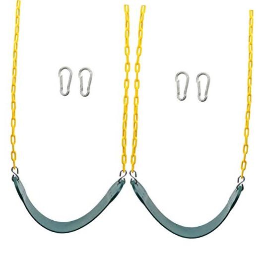 PCS Swings Seats Heavy Duty with 66″ Chain, Playground Swing Set 2 Green