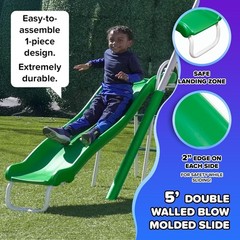 Metal Swing Set Outdoor Backyard Kids Ages 3-8 2 Swings Standing Swing