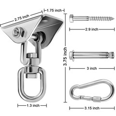 Hammock Hanging Kit Heavy Duty 360° Rotating Hanging Swing Hooks Stainless St…
