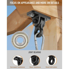 Heavy Duty Swing Hangers Kit with Screws Bolts for Porch Patio Yoga Seat Indoor