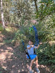 Zip line trolley with brake – Backyard Zipliner (Race Car style)