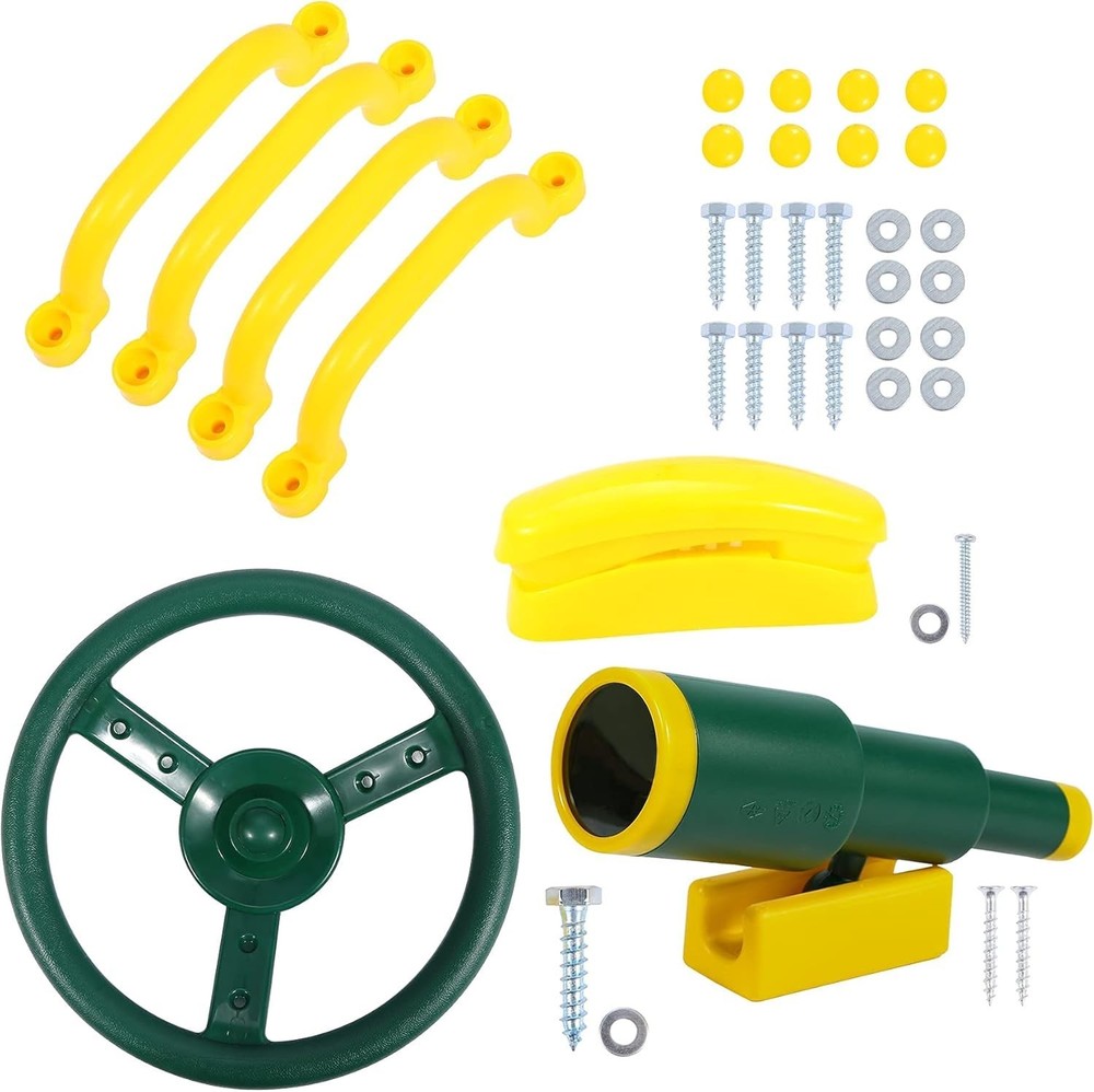 Playground Swingset Attachment Pirate Ship Wheel Toy Telescope Telephone for Kid