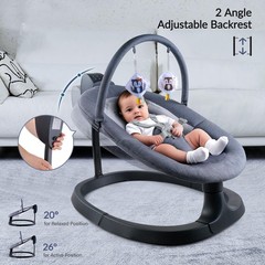 VaVaSoo 2-in-1 Baby Swing/Toddler Chair, 66lb, 3 Motions, 8 Sounds, Remote