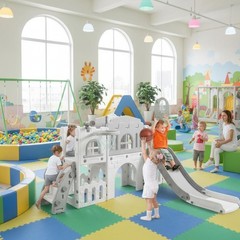 8-In-1 Toddler Slide Indoor Playground, Indoor Slide Toddler Playset for Toddler