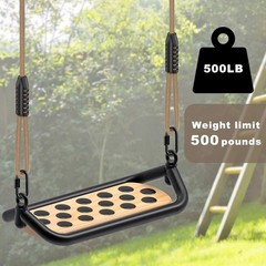 Wooden Swing Seat, Outdoor Tree Swings for Adults and Kids, Comfortable and N…