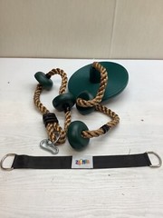 Climbing Rope with Platforms and Disc Swing Seat Set Playground Accessories R4