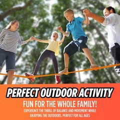 Complete Slackline Kit – 2x 60ft Lines, Training Line, Tree Protectors, Fun Outd