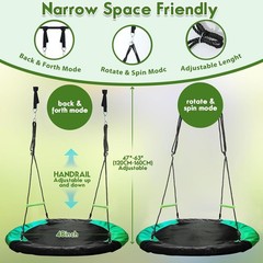 4FT Diameter Saucer Swing/Tree Swing 1 Inch Diameter&1MM Thick Sturdy Steel
