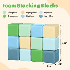 TODIBY Foam Blocks Yellow Green 12 Pc