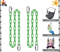 2Pcs 80″ Coated Swing Chain with Carabiners 1000 Lbs Capacity Heavy Duty Hanging