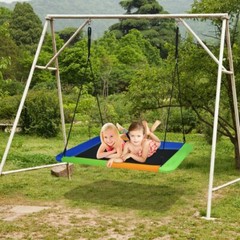 60″ Platform Tree Swing 700lbs Kids & Adults Playtime Porch W/ 2 Hanging Straps