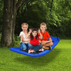700lb Giant 60 Inch Platform Tree Swing for Kids and Adults-Blue – Color: Blue