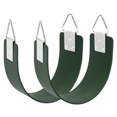 2 Pcs Swing Seat with Metal Triangle Ring 30.4 x 5.9 Inch, Heavy Duty Green