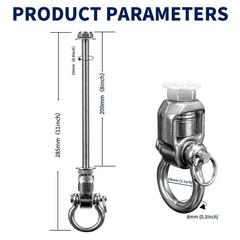 4 Heavy Duty Swing Hangers 360° Bearing Stainless Steel Swing Hooks 1000LBS