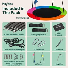 40″ Saucer Swing for Kids Outdoor – Gifts for Indoor Playroom & Birthday – Tr…