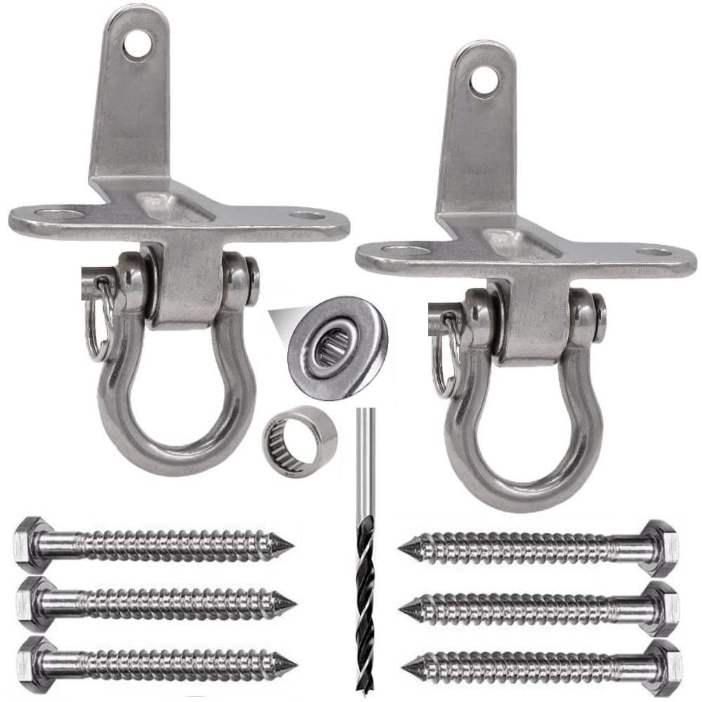 2-Pack Stainless Steel Swing Hangers, Anti-Rust Heavy Duty Hanger, Slient Bea…