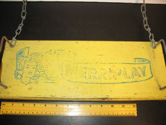 VINTAGE 1950’S MERRIPLAY ORIGINAL WOOD SWING WITH CHAIN LINKS – RARE