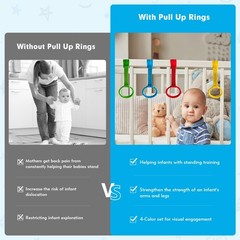 8Pcs Playpen Pull Up Rings, Plastic Adjustable Safety Baby Pull Up Rings – To…