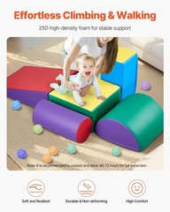 5-Piece Foam Climbing Blocks Set for Kids, Soft Toddler Play Mats